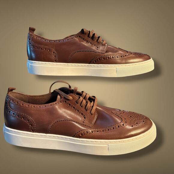 NWOT Men\'s 10.5 COLE HAAN Grand Series Winslow Brown Leather Wingtip Sneakers main image 2